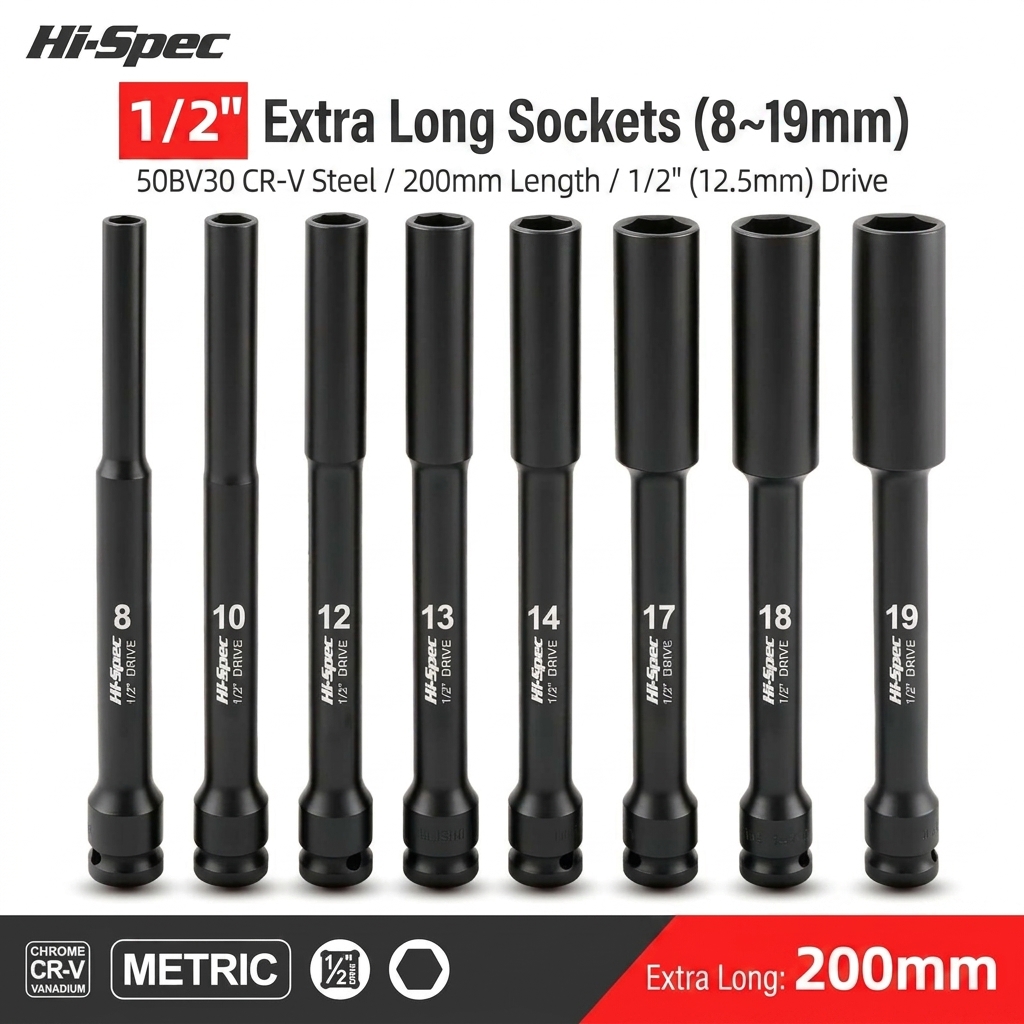 Pneumatic Impact Wrench - 1/2 İnç Sürücülü Ekstra Uzun Darbeli